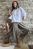Rustic Nature Linen Blend Hippie Shake Hoodie White